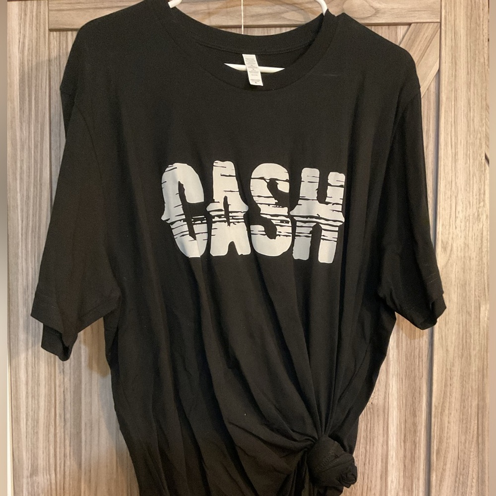 Black Graphic T-Shirt with 'CASH' Print